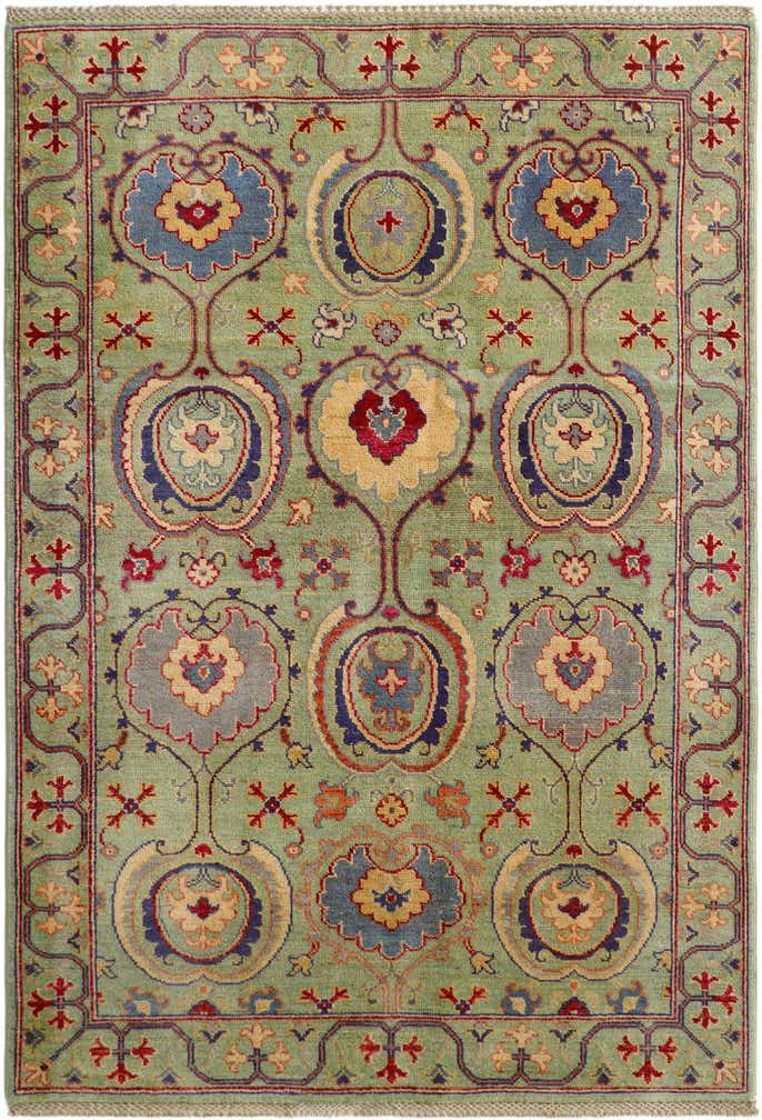 4' 1 x 5' 10 Hand Knotted Kazak Rug