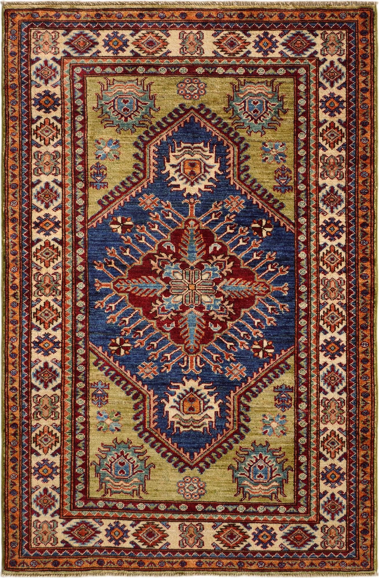 3' 3 x 4' 11 Hand Knotted Kazak Rug