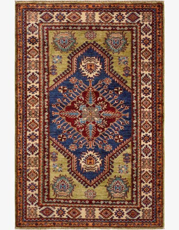 3' 3 x 4' 11 Hand Knotted Kazak Rug