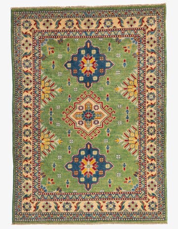 3' 4 x 4' 8 Hand Knotted Kazak Rug