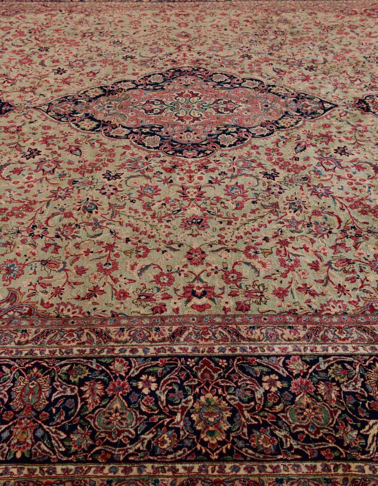 Detail image of 12' 11 x 19' 2  Hand Knotted Kerman Persian Rug
