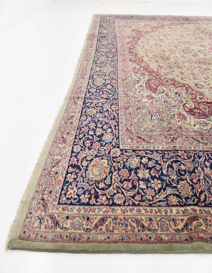 Detail image of 12' 11 x 19' 2  Hand Knotted Kerman Persian Rug