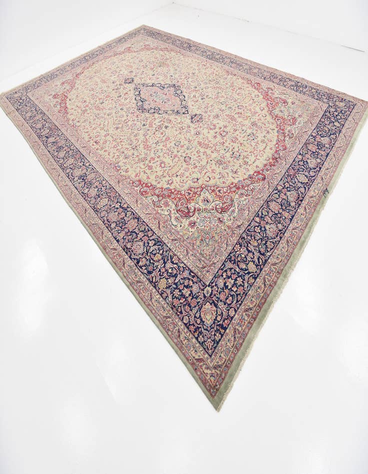 Detail image of 12' 11 x 19' 2  Hand Knotted Kerman Persian Rug