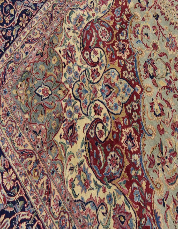 Detail image of 12' 11 x 19' 2  Hand Knotted Kerman Persian Rug