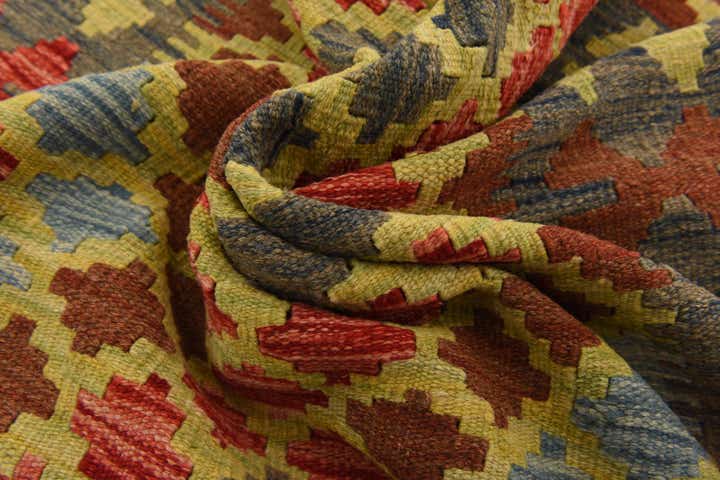 3' 3 x 6' 3 Hand Woven Kilim Maymana Wool Rug