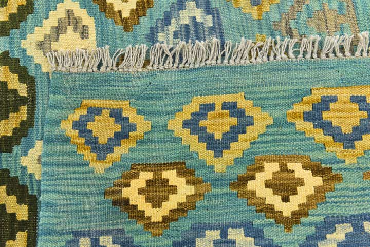 7' x 9' 6 Hand Woven Kilim Modern Wool Rug