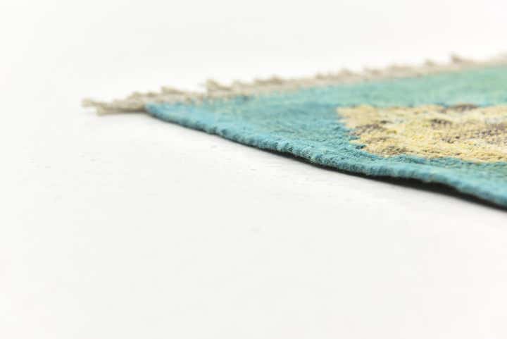 7' x 9' 6 Hand Woven Kilim Modern Wool Rug