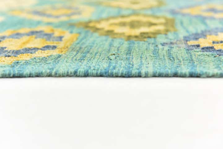 7' x 9' 6 Hand Woven Kilim Modern Wool Rug