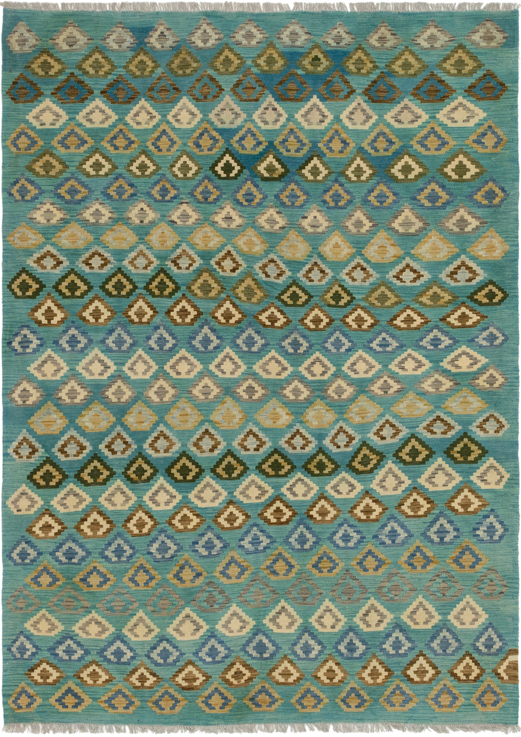 7' x 9' 6  Hand Woven Kilim Modern Wool Rug