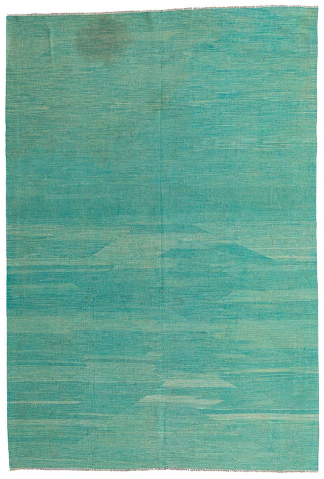 Detailfoto van 205cm x 300cm Handgeweven Kilim Modern Wol Vloerkleed