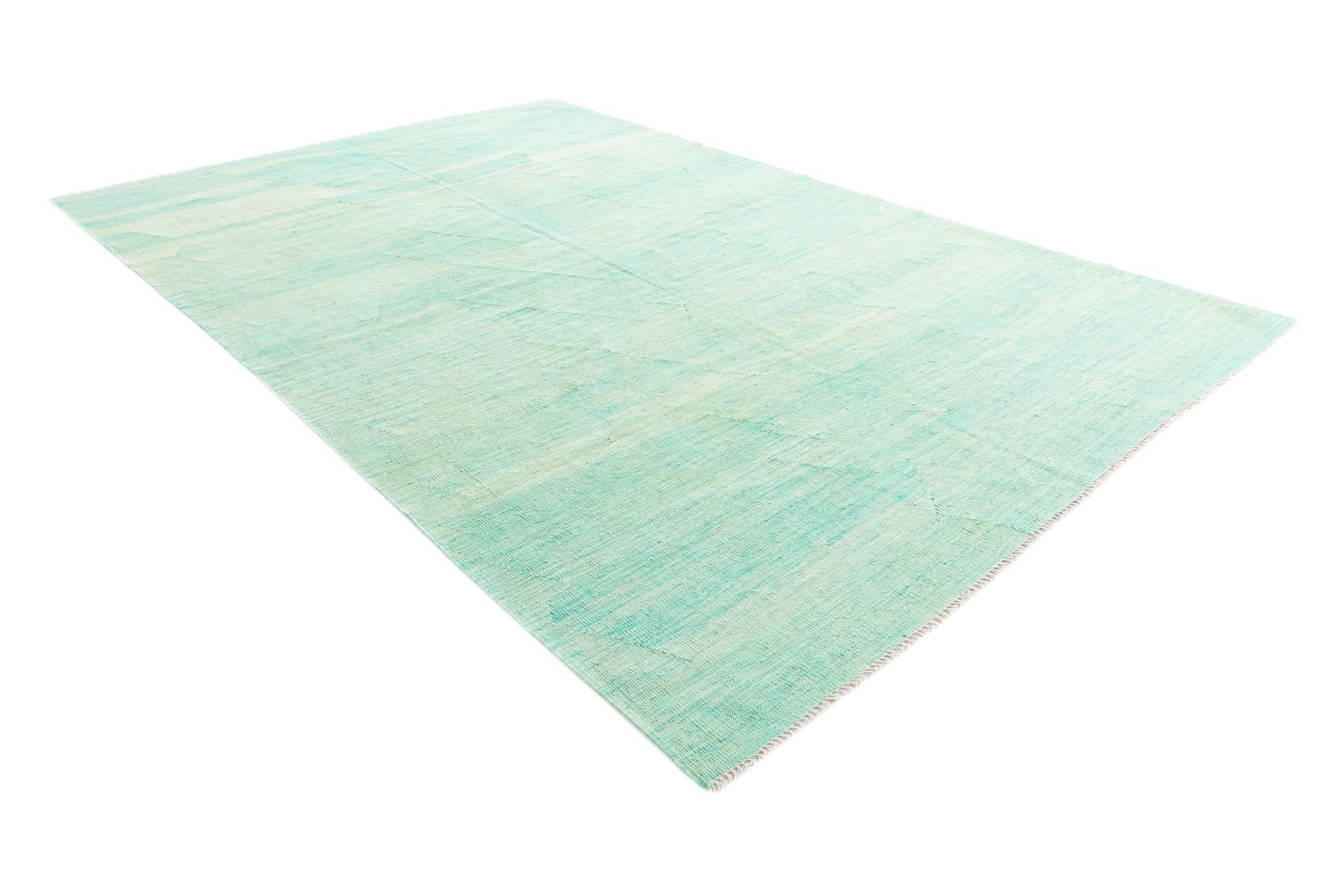 6' 5 x 9' 9 Hand Woven Kilim Modern Wool Rug