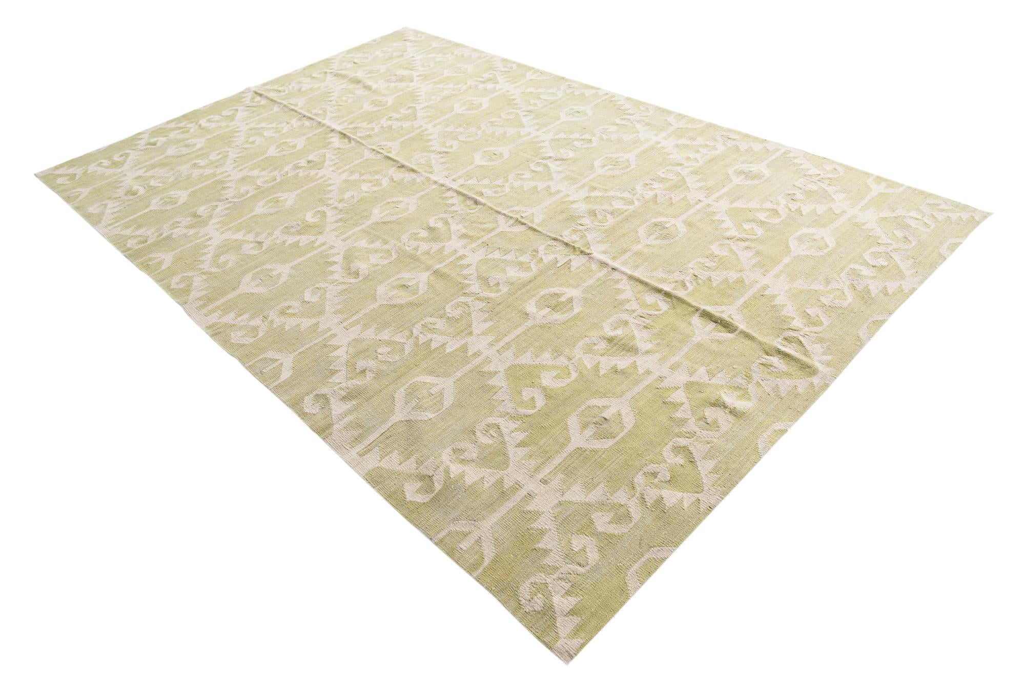 6' 10 x 10' Hand Woven Kilim Modern Wool Rug