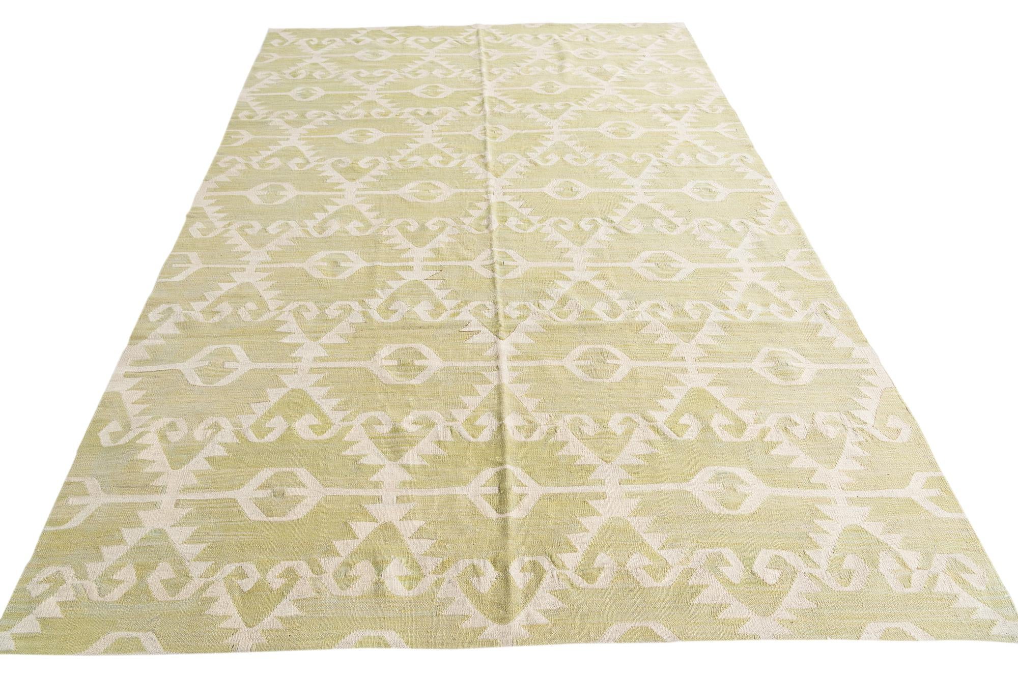 6' 10 x 10' Hand Woven Kilim Modern Wool Rug