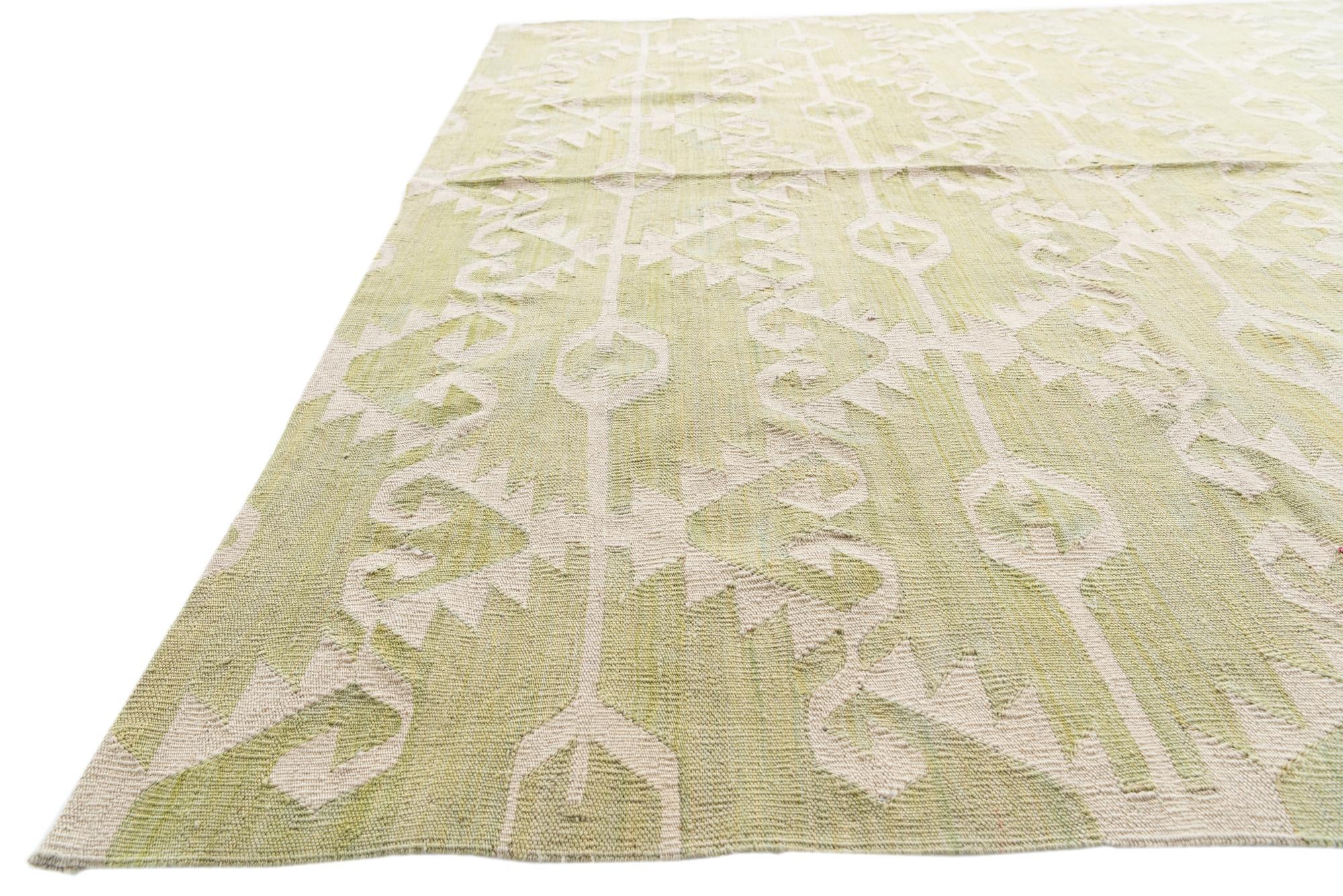 6' 10 x 10' Hand Woven Kilim Modern Wool Rug