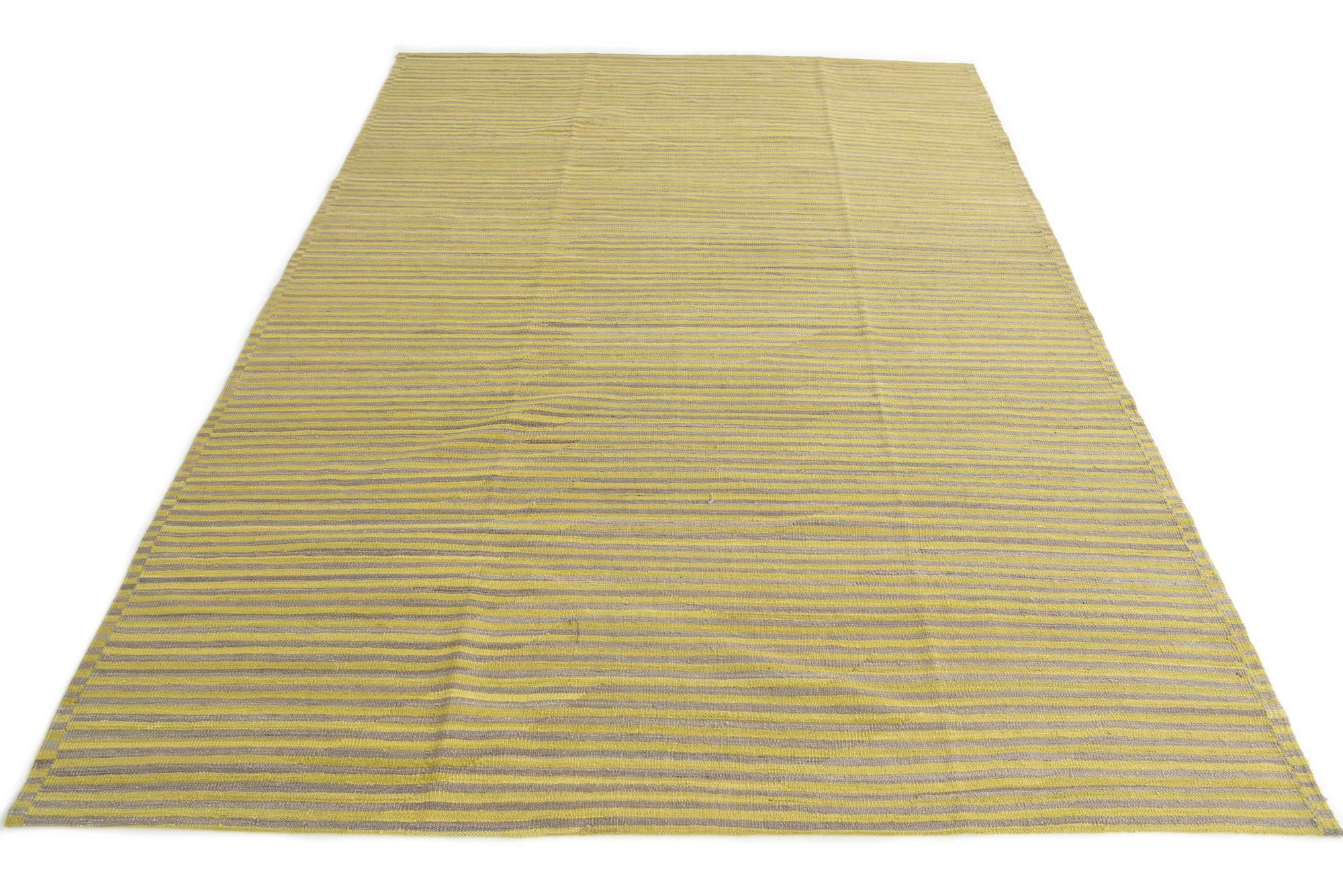 6' 10 x 9' 8 Hand Woven Kilim Modern Wool Rug