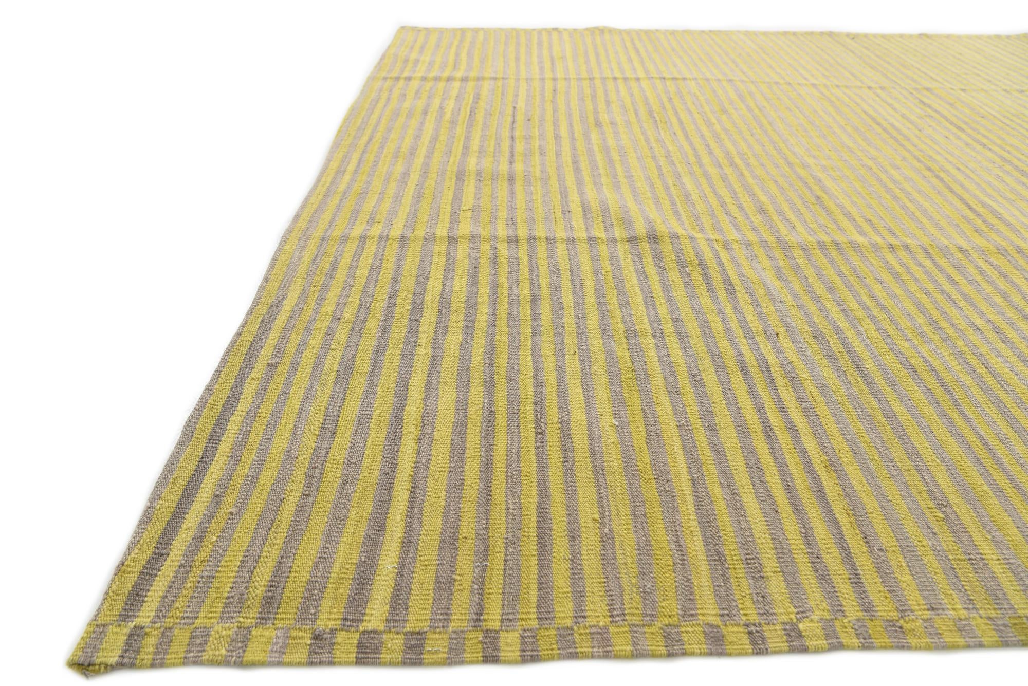 6' 10 x 9' 8 Hand Woven Kilim Modern Wool Rug