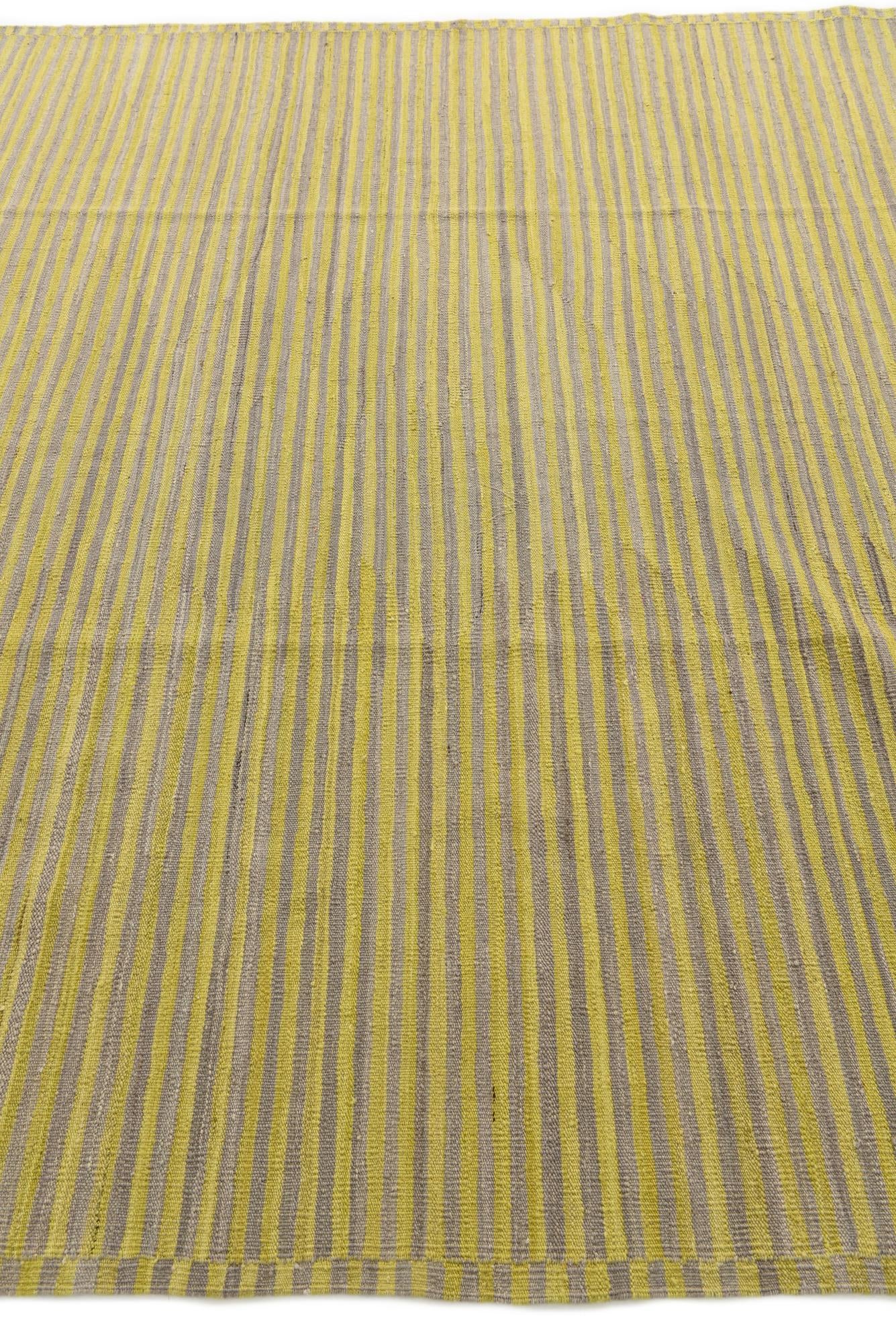 6' 10 x 9' 8 Hand Woven Kilim Modern Wool Rug