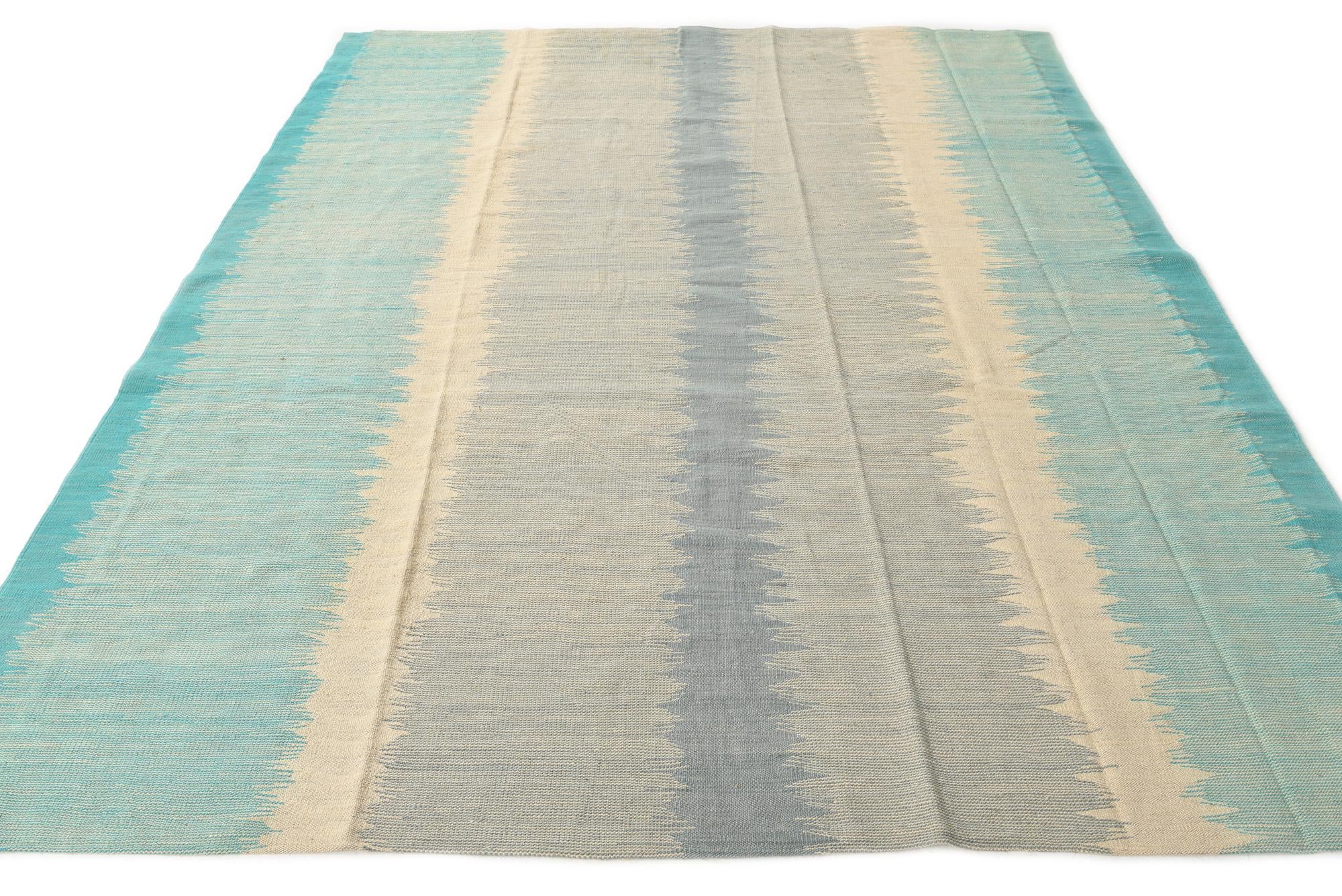 8' x 9' 8 Hand Woven Kilim Modern Wool Rug