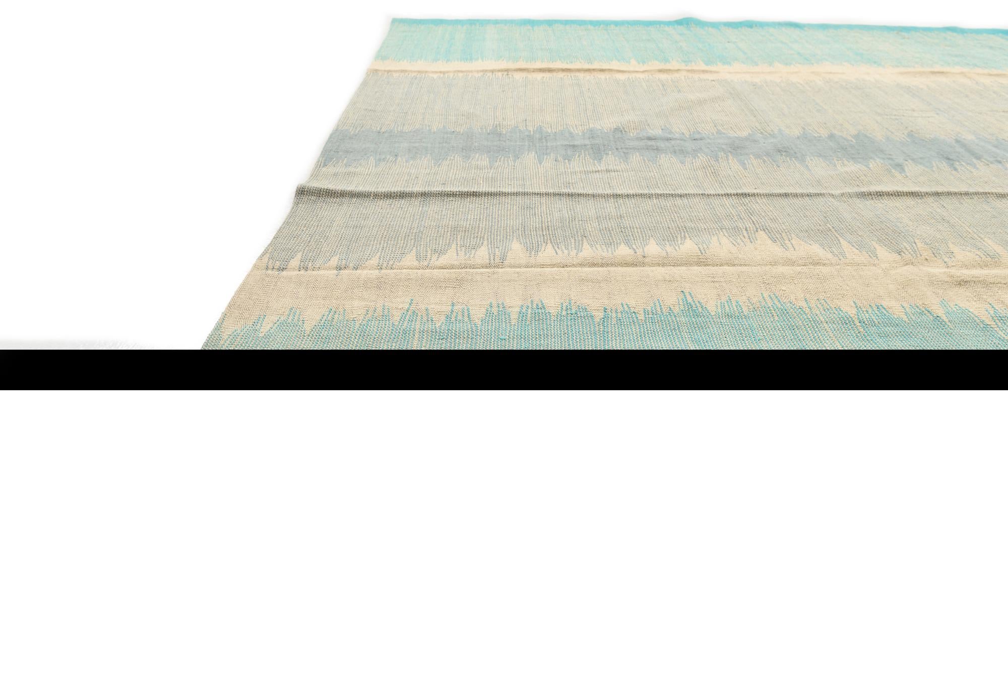 8' x 9' 8 Hand Woven Kilim Modern Wool Rug