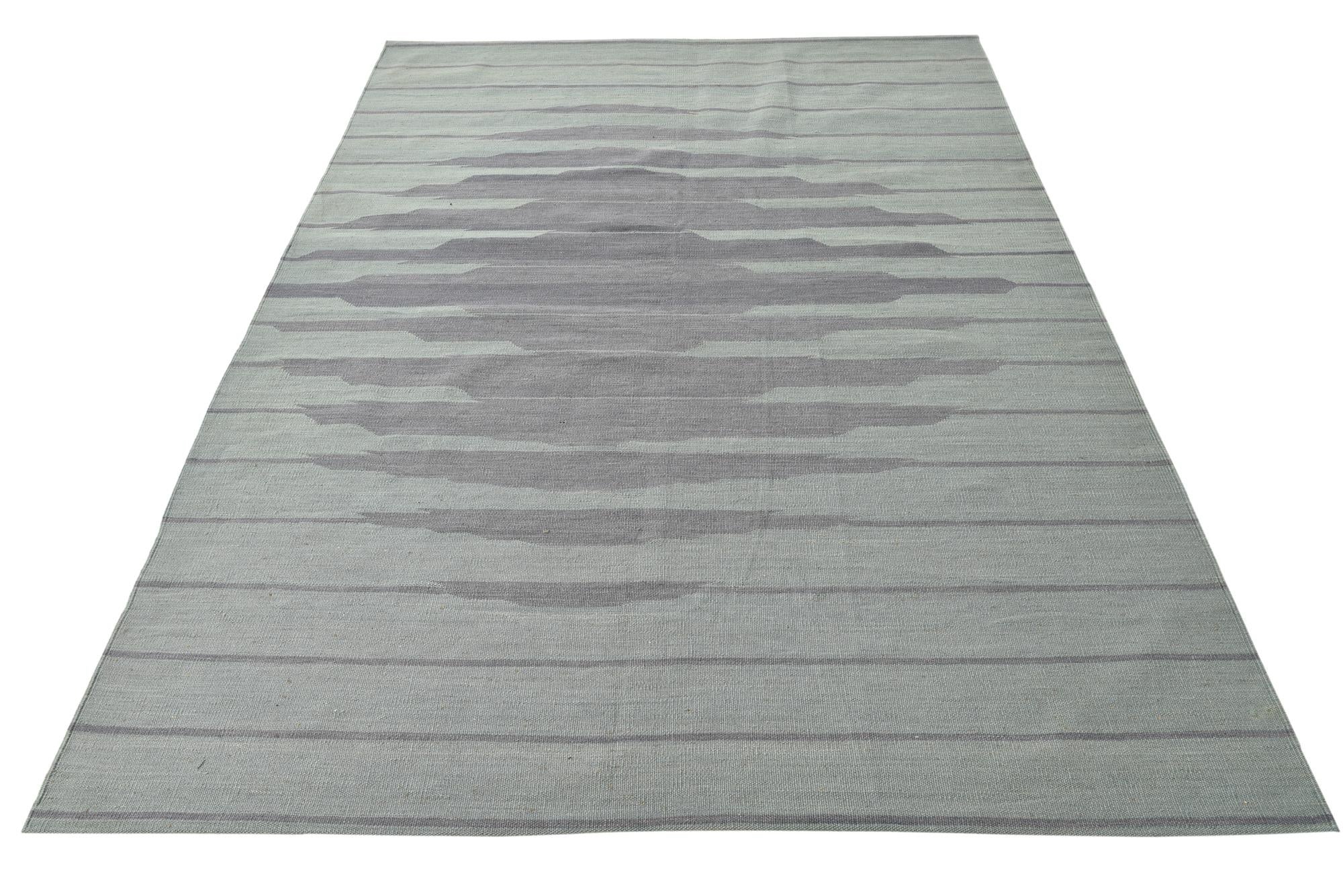 5' 6 x 7' 9 Hand Woven Kilim Modern Wool Rug