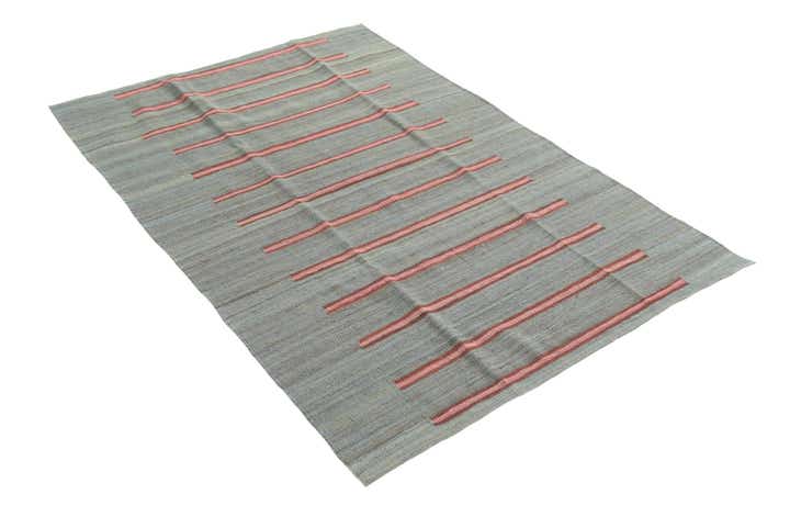 4' 2 x 6' Hand Woven Kilim Modern Wool Rug