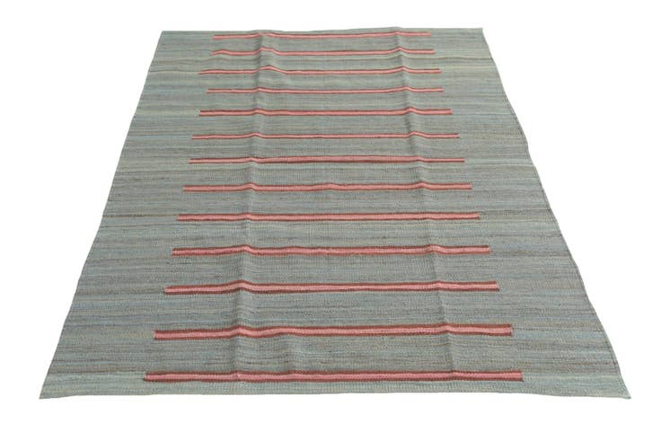 Detail image of 4' 2 x 6' Hand Woven Kilim Modern Wool Rug