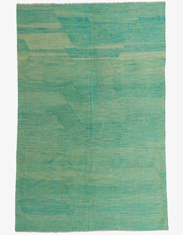 6' 5 x 9' 9 Hand Woven Kilim Modern Wool Rug