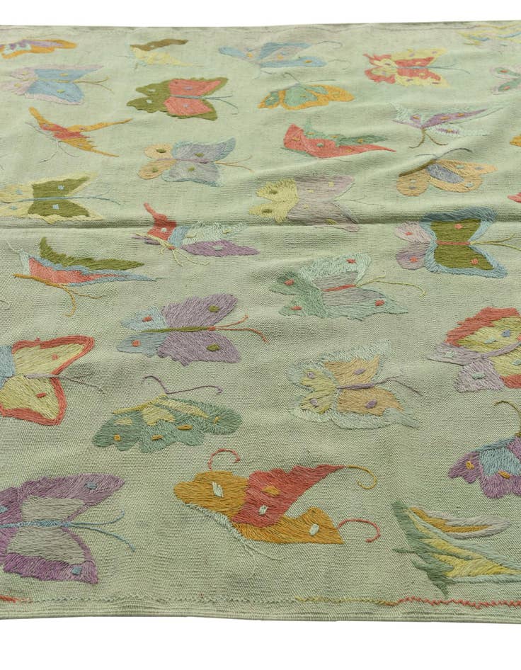 Detail image of 5' 7 x 7' 7  Hand Woven Kilim Suzani Wool Rug