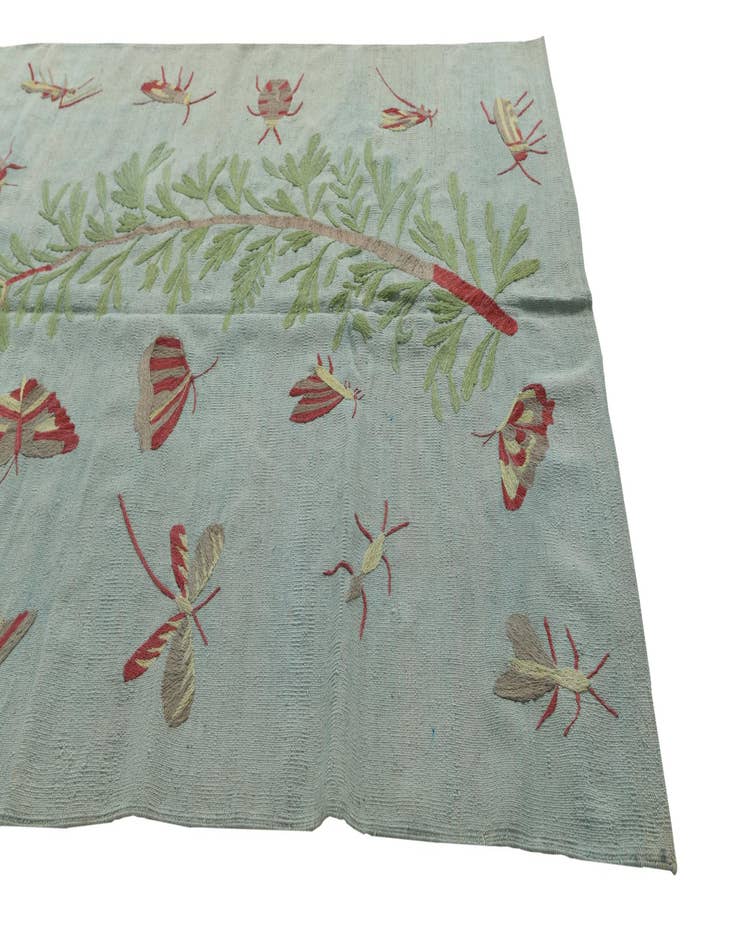 Detail image of 5' 3 x 6' 3  Hand Woven Kilim Suzani Wool Rug