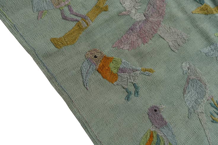 Detail image of 4' 1 x 5' 7 Hand Woven Kilim Suzani Wool Rug