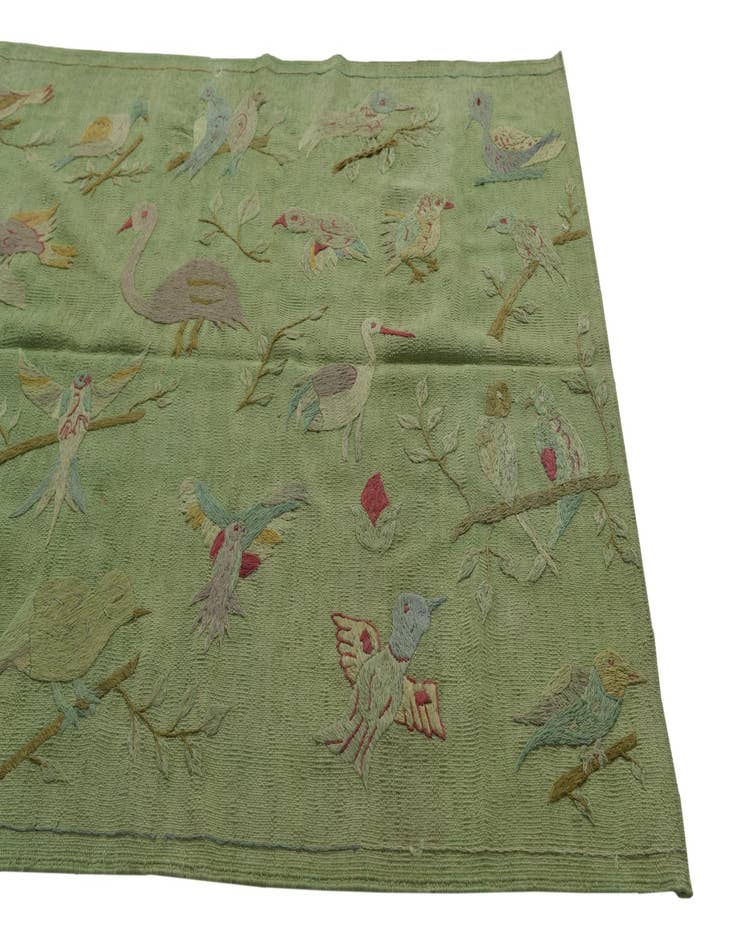 Detail image of 4' 2 x 5' 6  Hand Woven Kilim Suzani Wool Rug