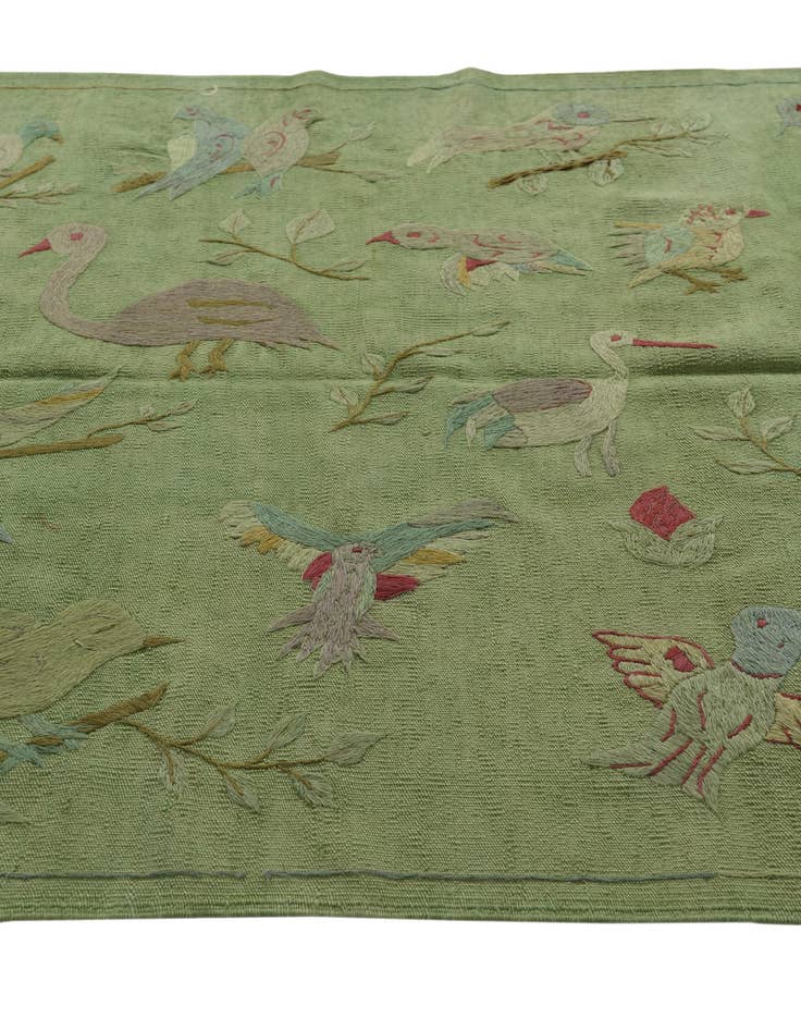 Detail image of 4' 2 x 5' 6  Hand Woven Kilim Suzani Wool Rug