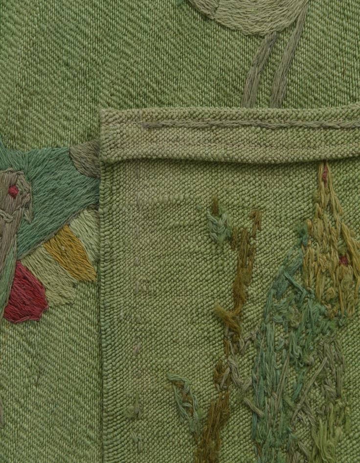 Detail image of 4' 2 x 5' 6  Hand Woven Kilim Suzani Wool Rug