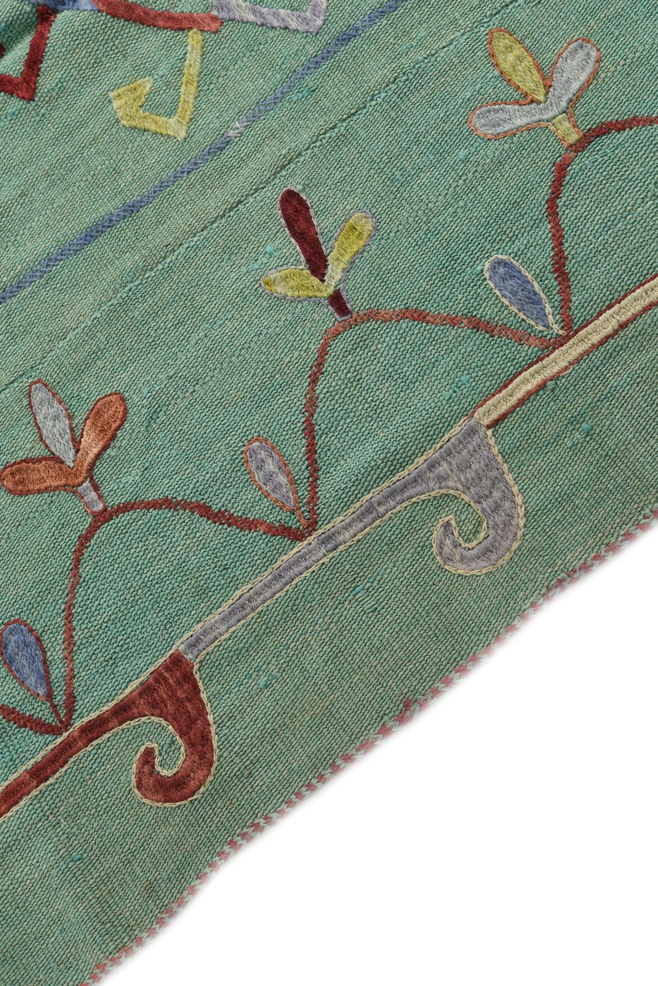 7' x 9' Hand Woven Kilim Suzani Wool Rug
