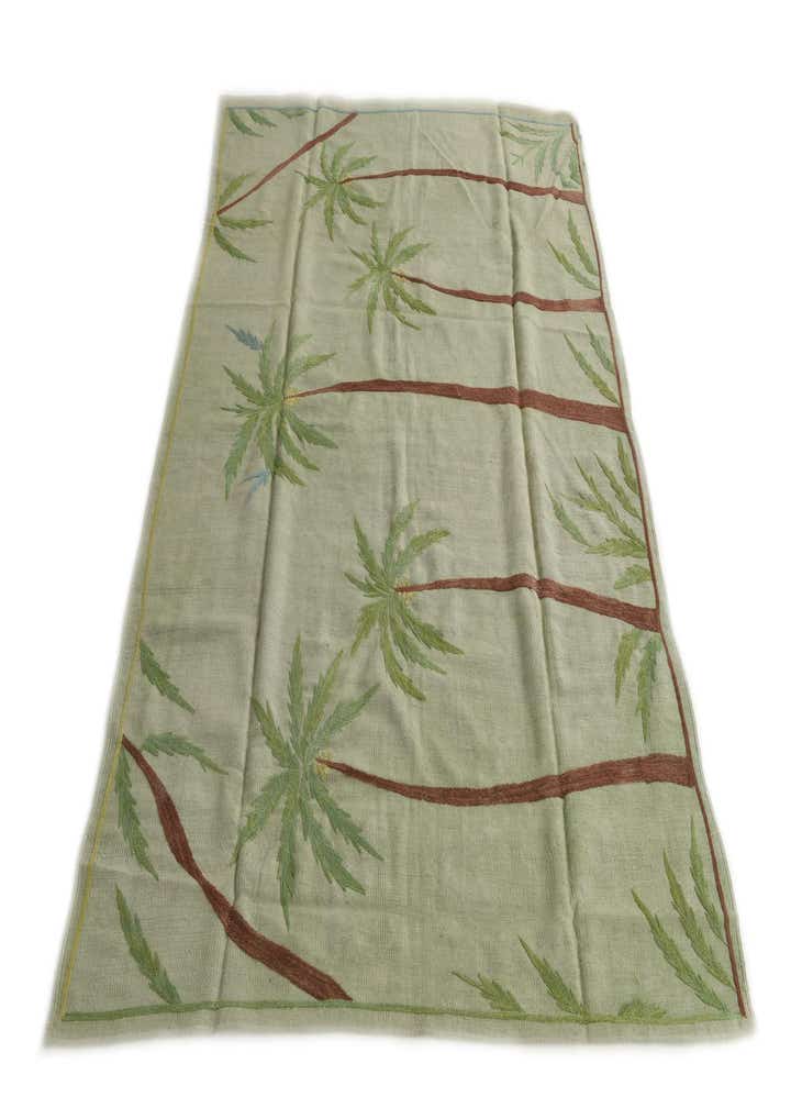 5' 4 x 7' 4 Hand Woven Kilim Suzani Wool Rug