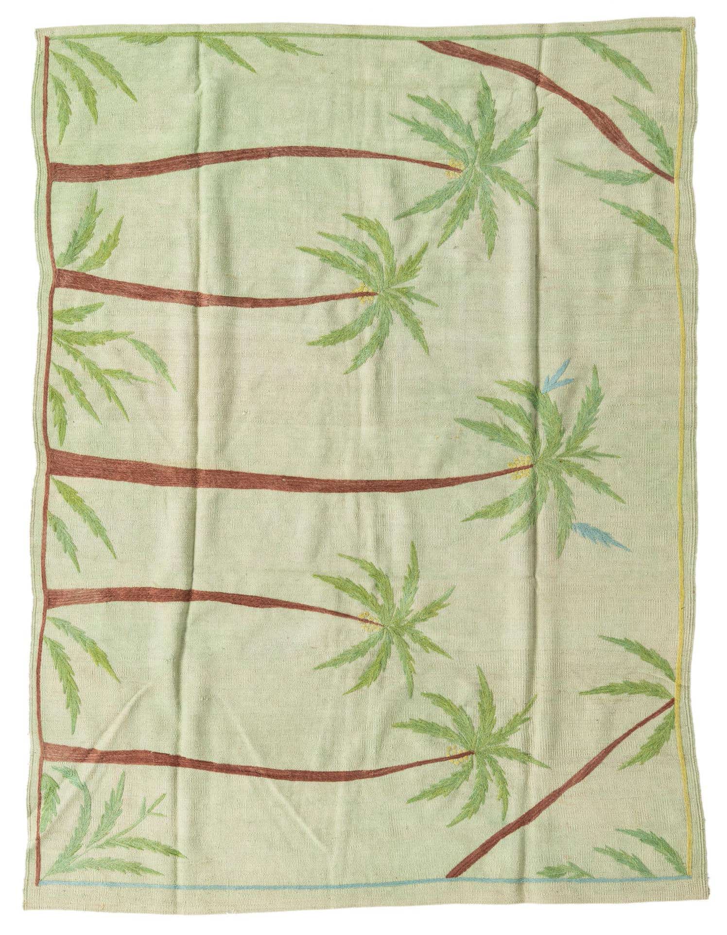 5' 4 x 7' 4 Hand Woven Kilim Suzani Wool Rug