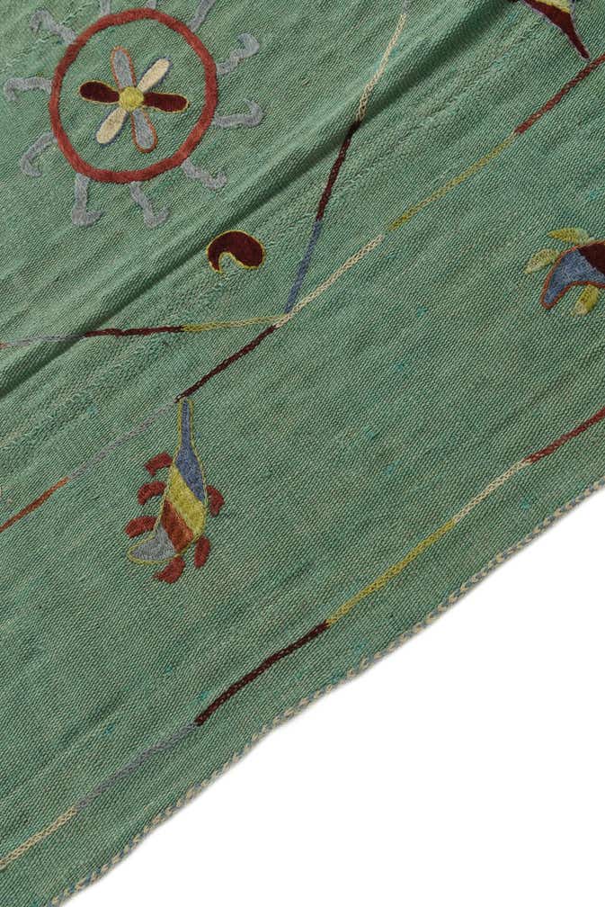 5' 8 x 7' 4 Hand Woven Kilim Suzani Wool Rug