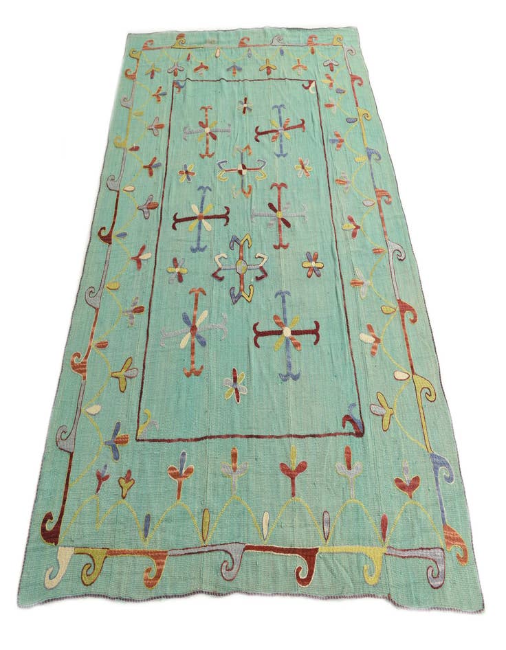 Detail image of 5' 10 x 7' 7  Hand Woven Kilim Suzani Wool Rug