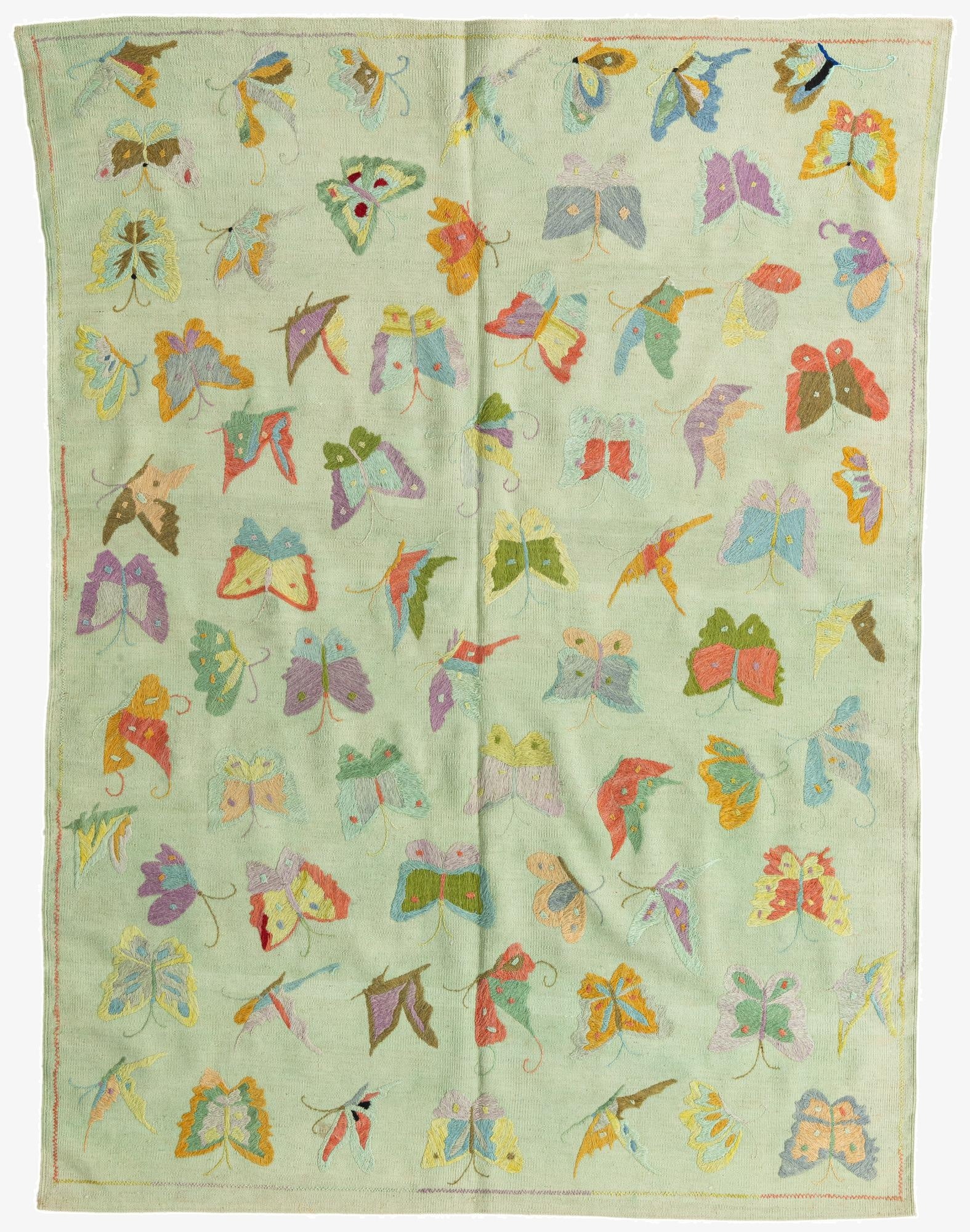 5' 7 x 7' 7  Hand Woven Kilim Suzani Wool Rug