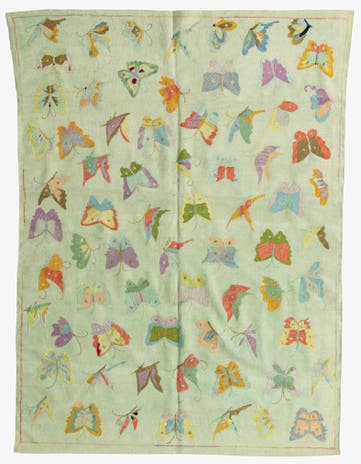 5' 7 x 7' 7 Hand Woven Kilim Suzani Wool Rug