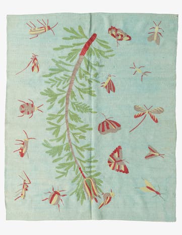 5' 3 x 6' 3 Hand Woven Kilim Suzani Wool Rug