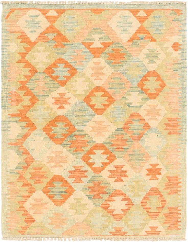 Detail image of 2' 7 x 4' Hand Woven Kilim Waziri Wool Rug