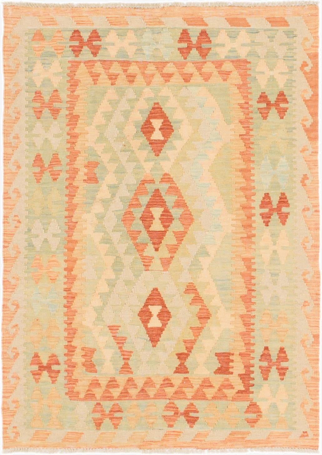 3' x 4' 3  Hand Woven Kilim Waziri Wool Rug