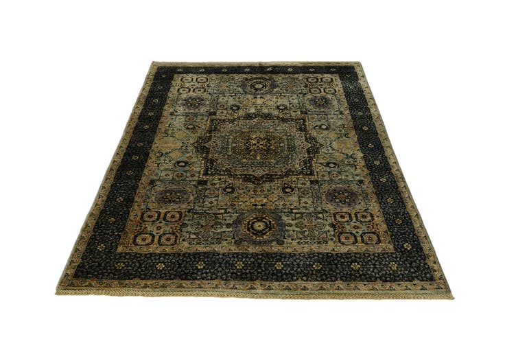 Detail image of 4' 10 x 6' 8 Hand Knotted Mamluk Ziegler Rug