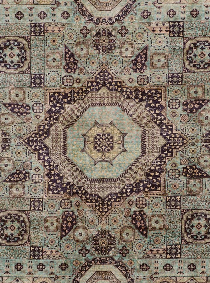 Detail image of 9' 1 x 11' 9 Hand Knotted Mamluk Ziegler Rug