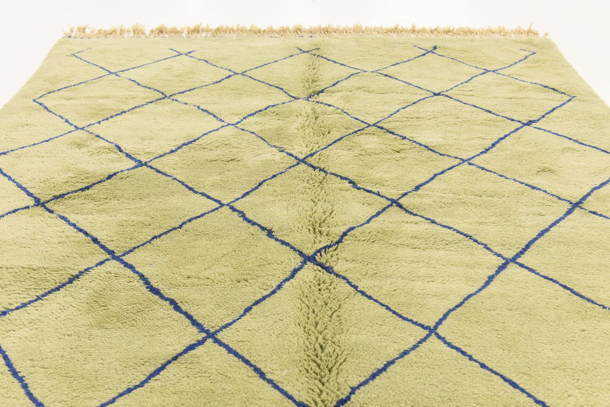 6' 2 x 10' 8 Hand Knotted Moroccan Wool Rug