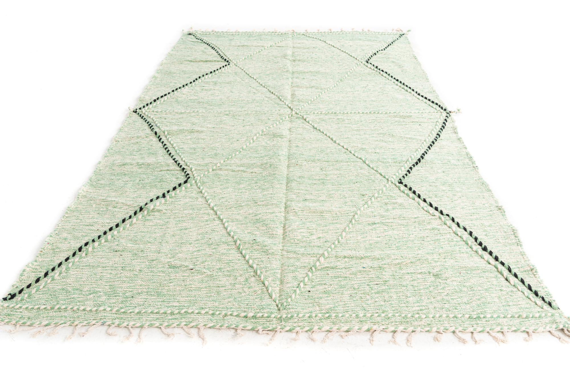 6' 6 x 10' Hand Knotted Moroccan Wool Rug