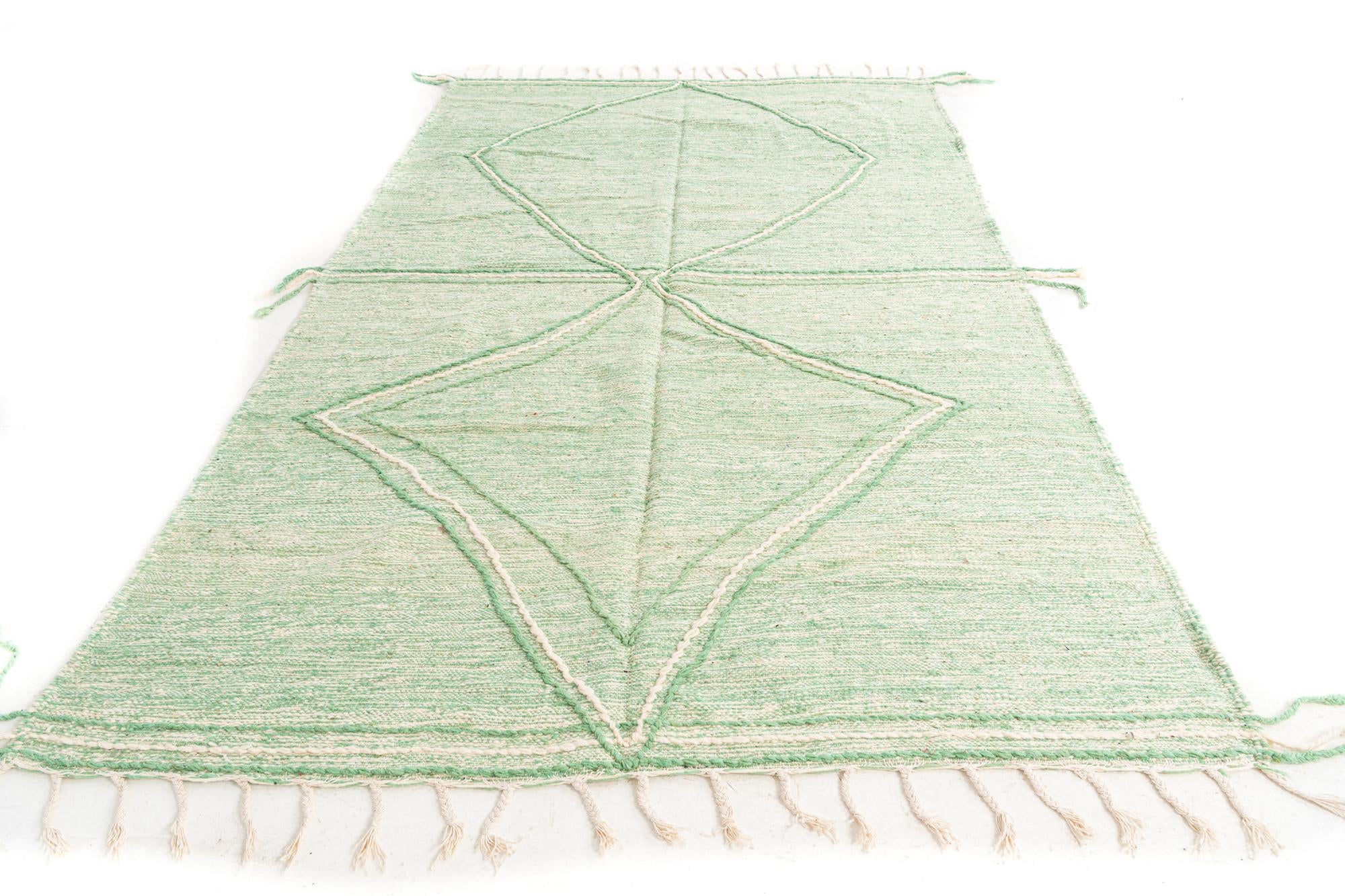 6' x 9' 7 Hand Knotted Moroccan Wool Rug