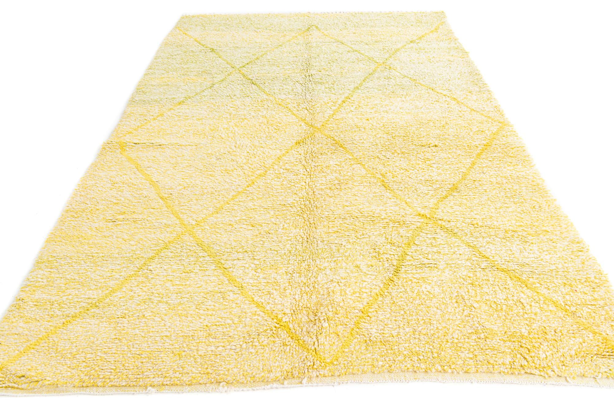 6' 2 x 9' 8 Hand Knotted Moroccan Wool Rug