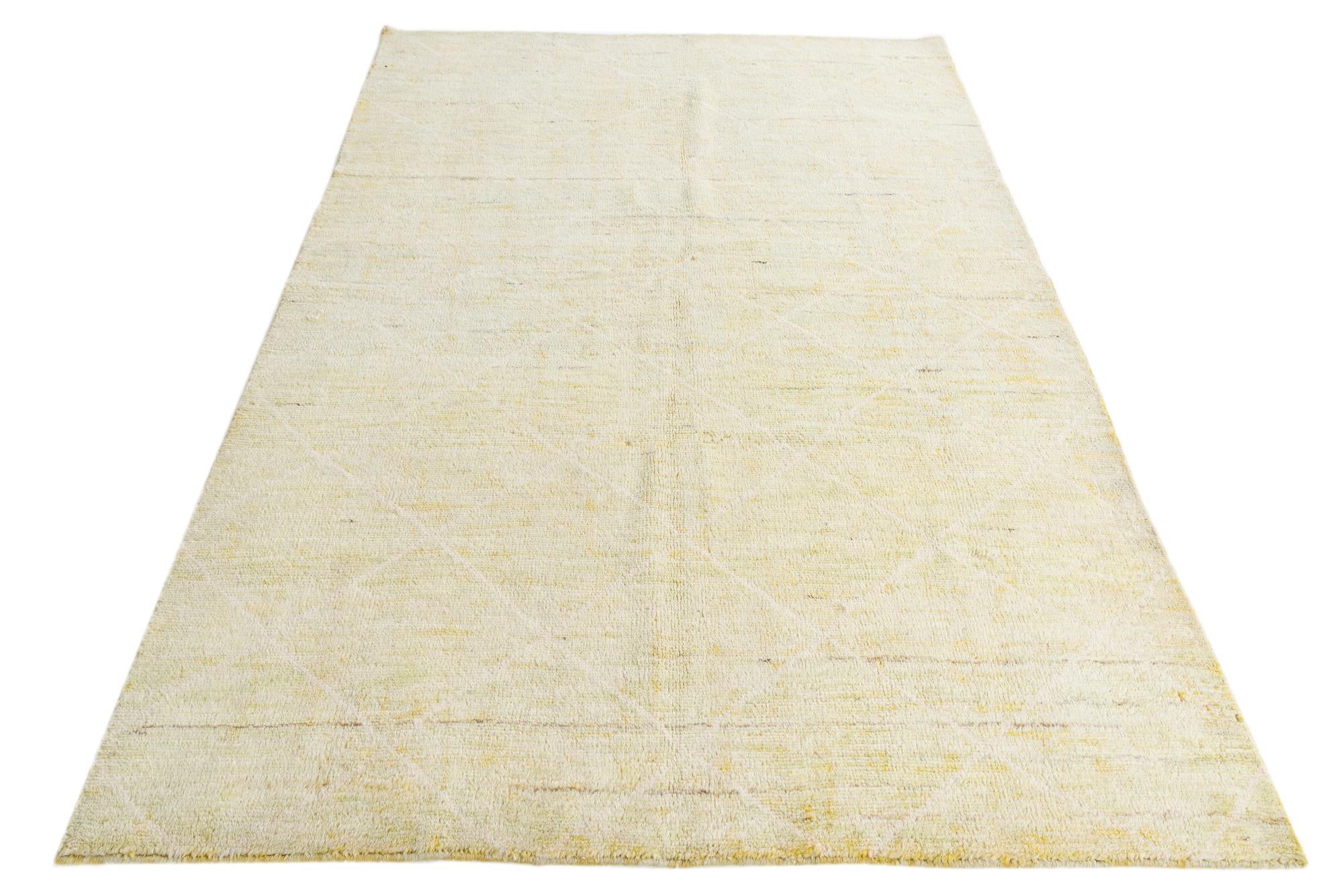 5' 7 x 8' Hand Knotted Moroccan Wool Rug